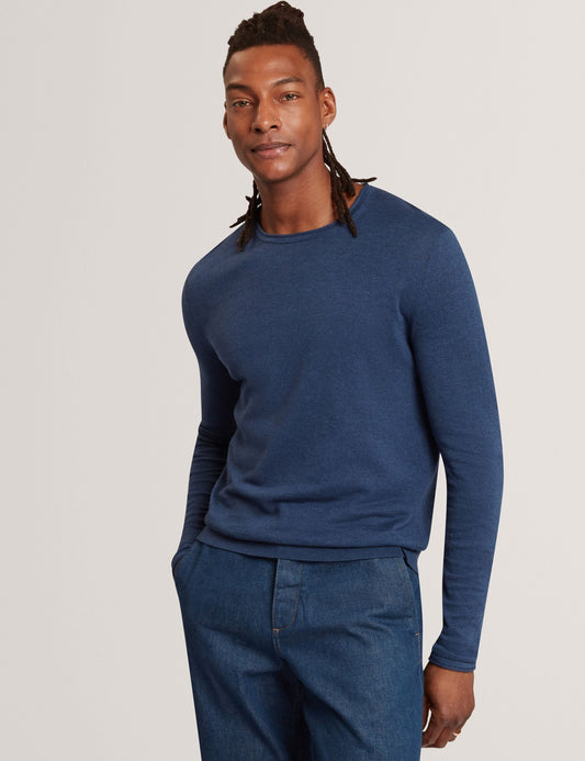 Ted Baker YAEN Rolled Edge Linen Blend Crew Neck Jumper