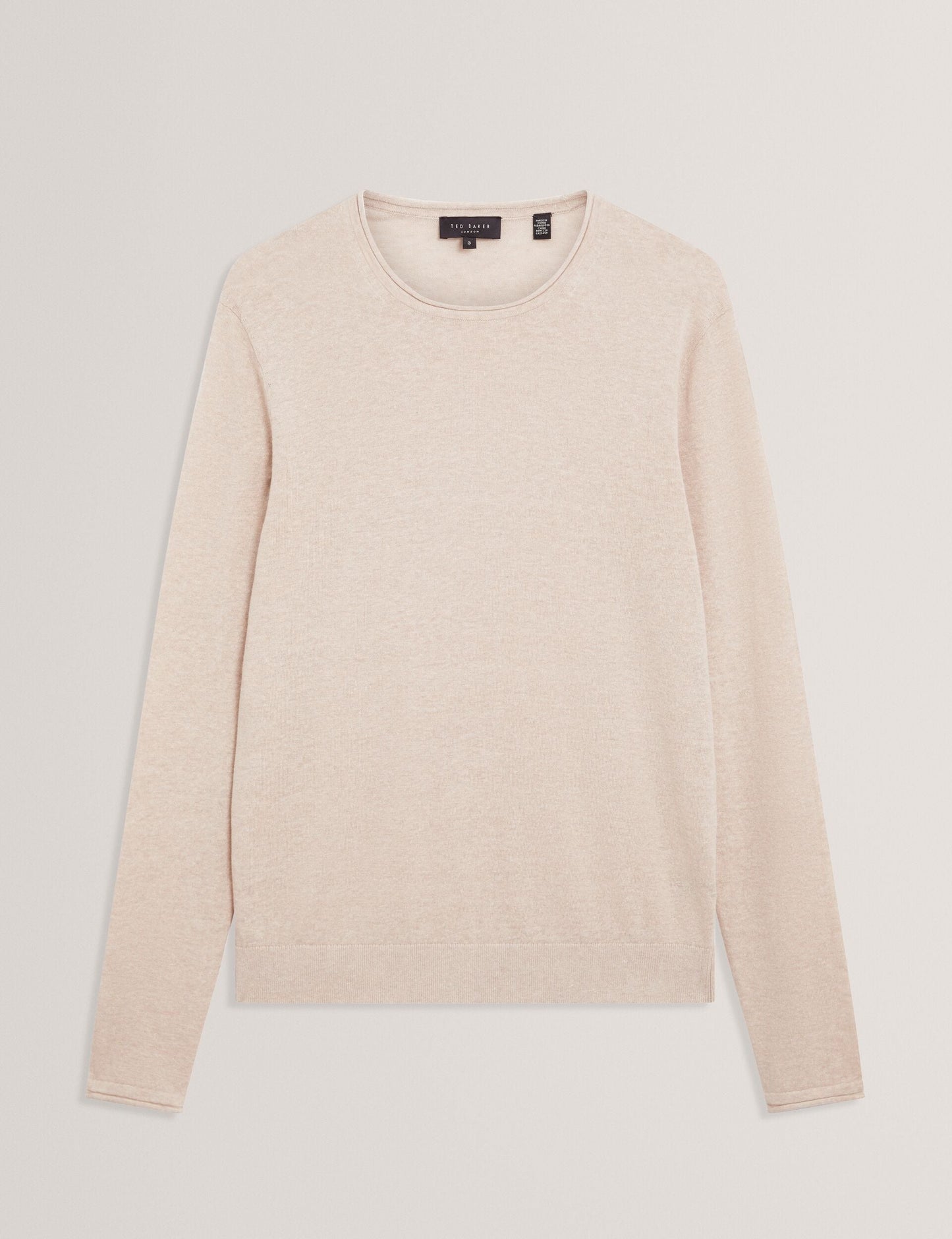 Ted Baker YAEN Rolled Edge Linen Blend Crew Neck Jumper