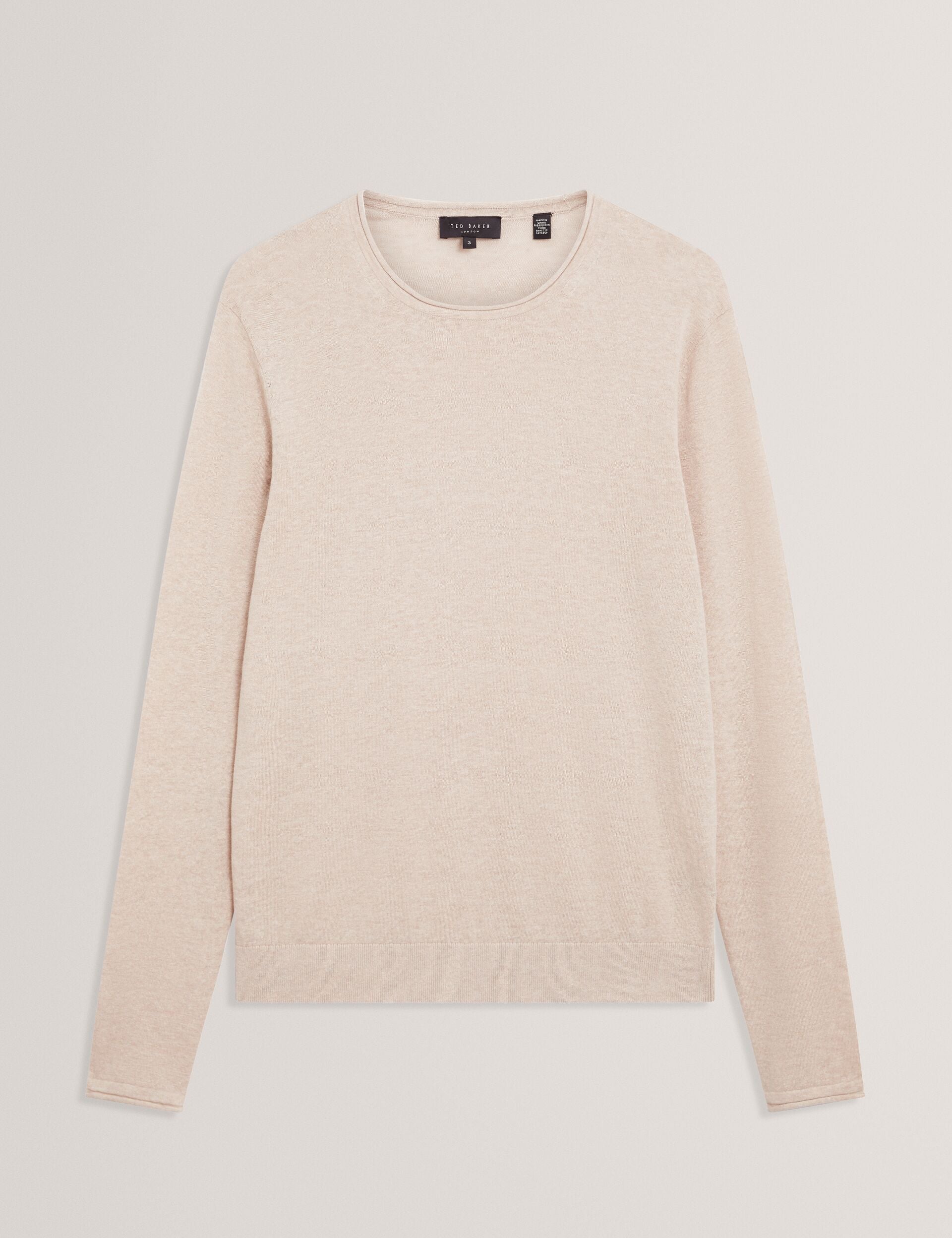 Ted Baker YAEN Rolled Edge Linen Blend Crew Neck Jumper