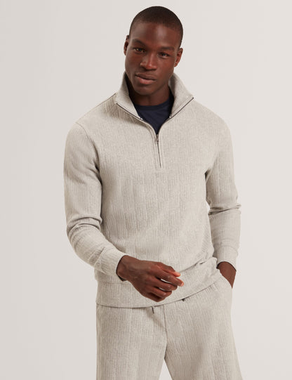 Ted Baker DOUGLES Cable Texture Zip-Neck Sweatshirt