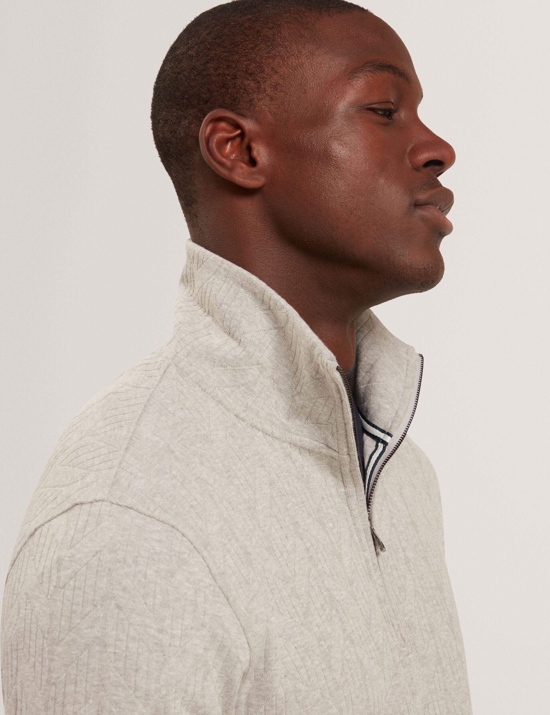 Ted Baker DOUGLES Cable Texture Zip-Neck Sweatshirt