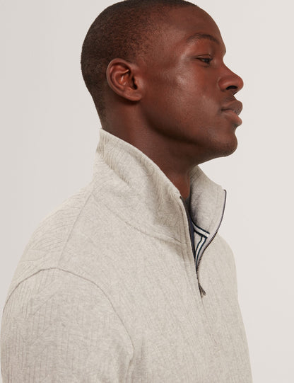 Ted Baker DOUGLES Cable Texture Zip-Neck Sweatshirt