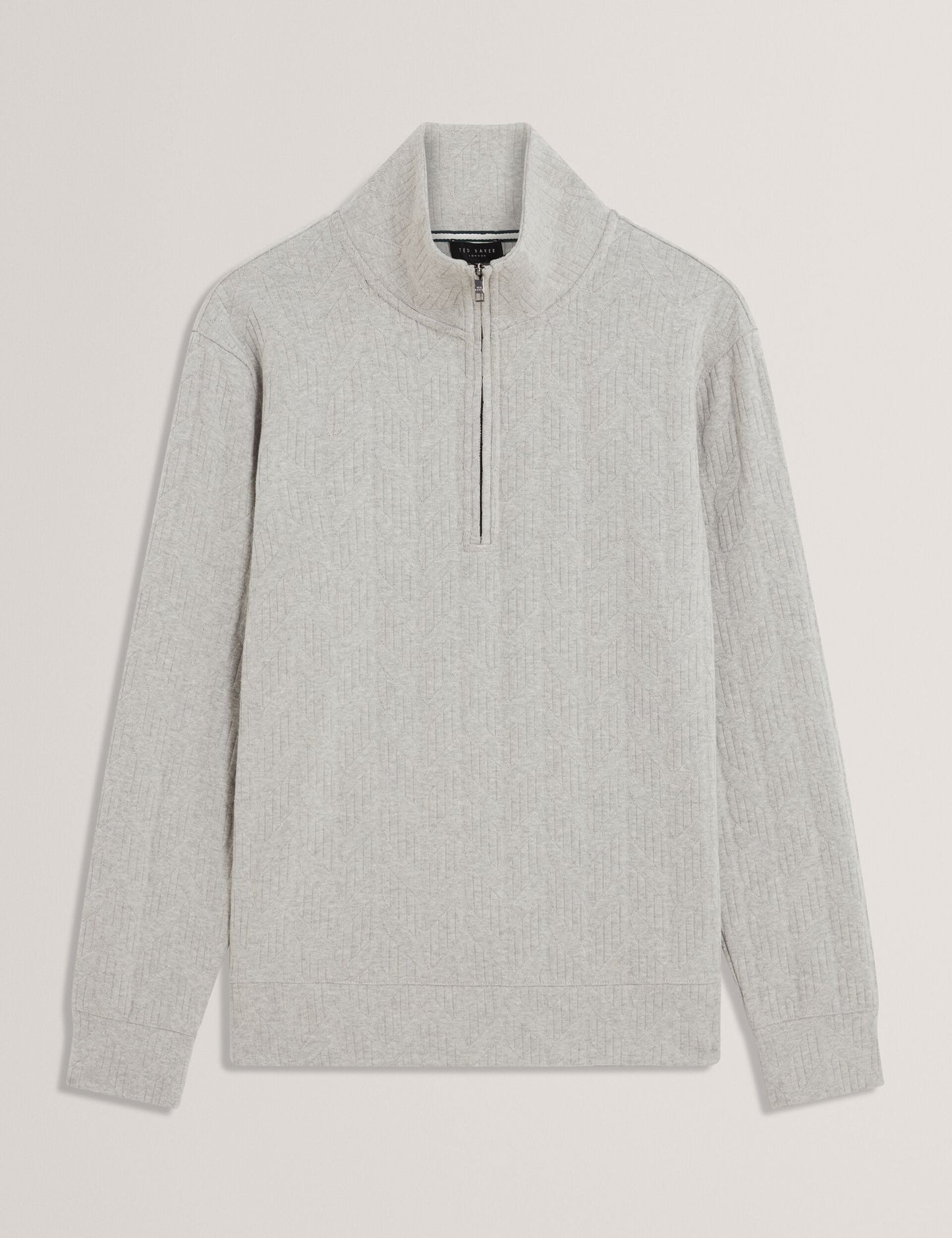 Ted Baker DOUGLES Cable Texture Zip-Neck Sweatshirt