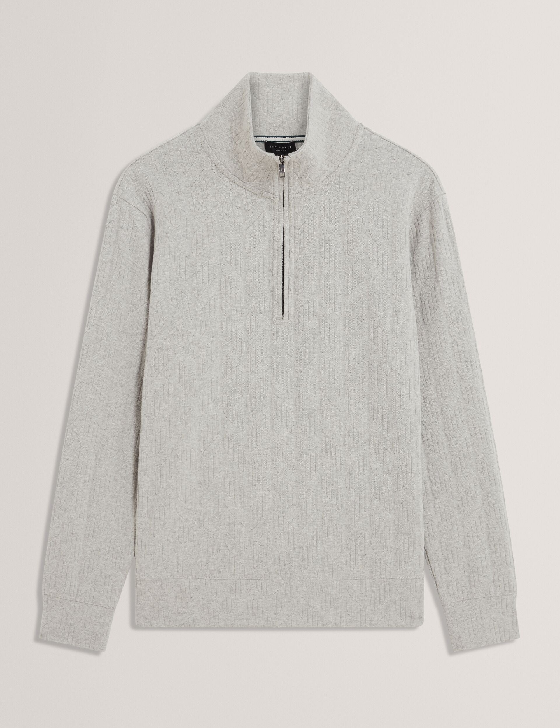 Ted Baker DOUGLES Cable Texture Zip-Neck Sweatshirt
