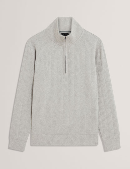 Ted Baker DOUGLES Cable Texture Zip-Neck Sweatshirt