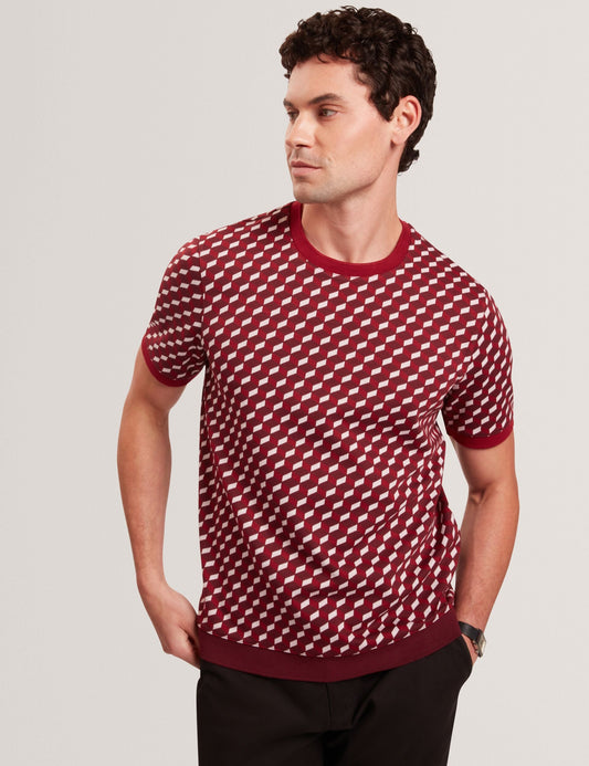 Ted Baker ARDYN Geometric Jacquard Knit T-Shirt