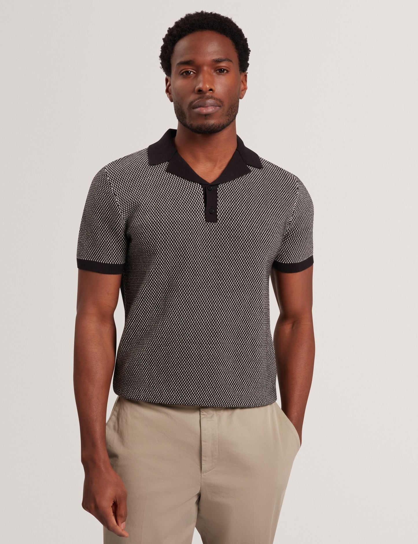 Ted Baker GREGRY Contrast Stitch Knit Cotton Polo Shirt
