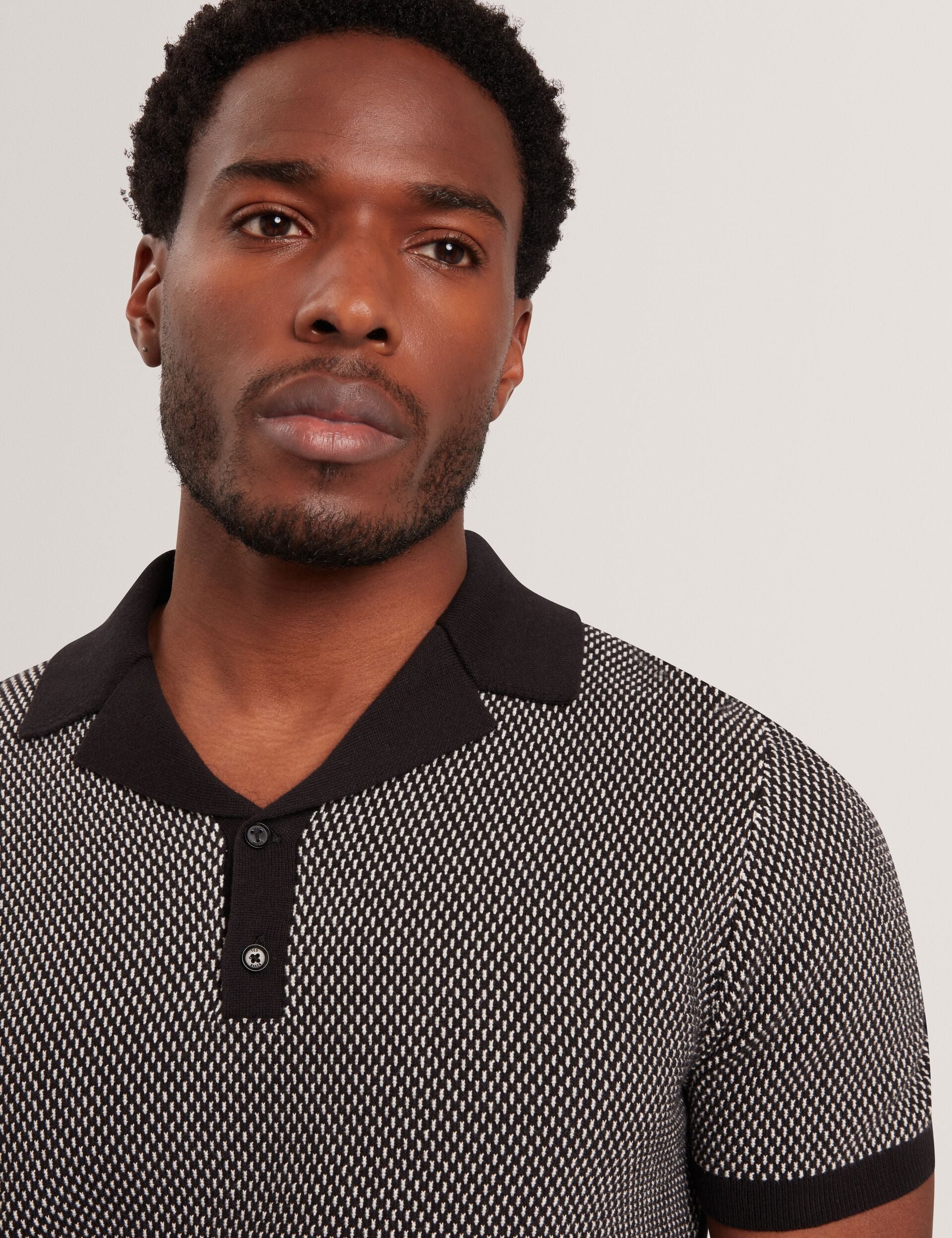 Ted Baker GREGRY Contrast Stitch Knit Cotton Polo Shirt