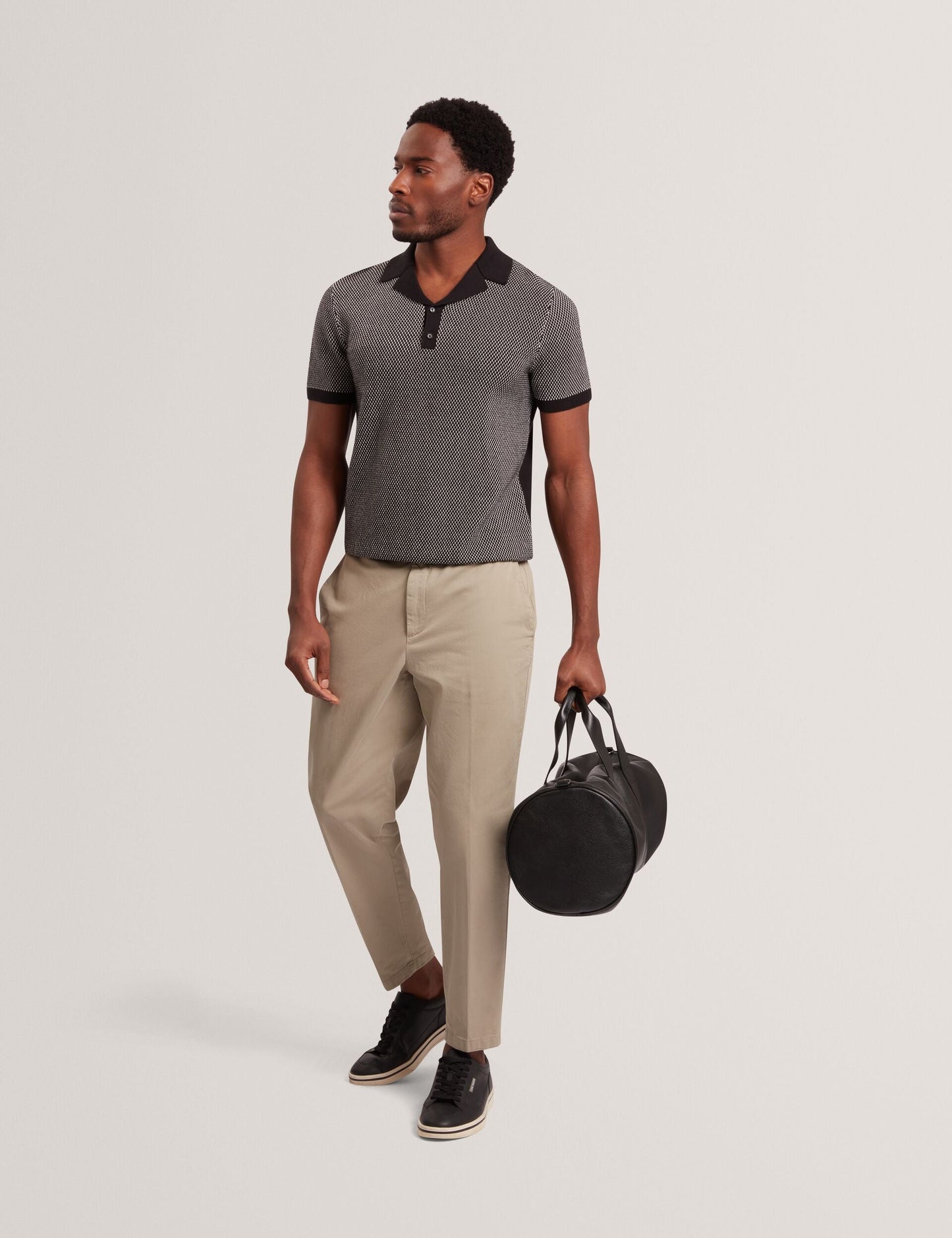 Ted Baker GREGRY Contrast Stitch Knit Cotton Polo Shirt