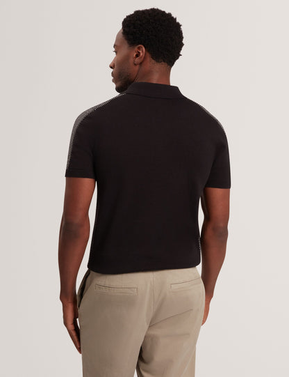 Ted Baker GREGRY Contrast Stitch Knit Cotton Polo Shirt